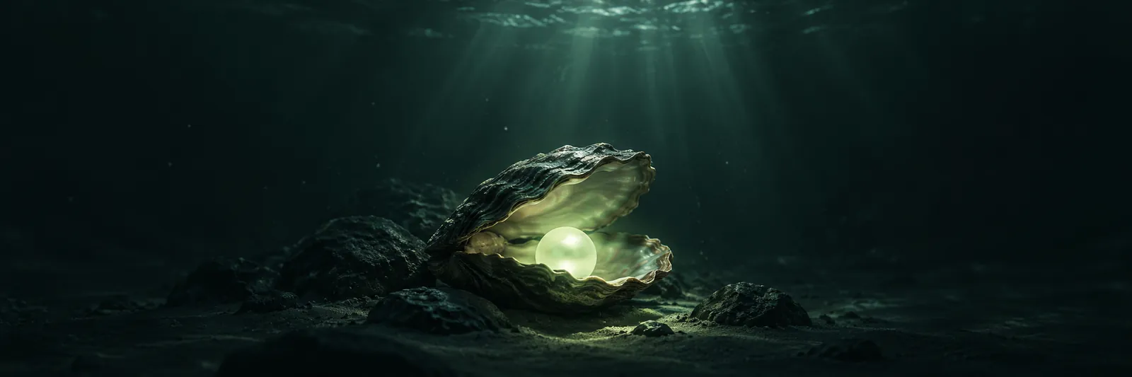 An oyster guarding a luminous pearl